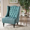 CAVINAS Modern Wingback Accent Chair with Button Tufted Diamond Stitching & Turned Birch Wood Legs, Upholstered Armchair for Living Room - 2 of 4