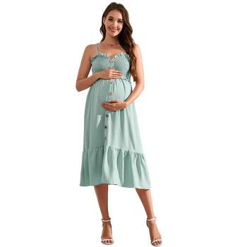 Whizmax Women's Maternity Sleeveless Dress Summer Casual Spaghetti