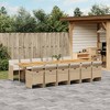 vidaXL Patio Dining Set 13 Piece Beige Poly Rattan Outdoor Furniture with Cushions and Acacia Wood Tabletop - 2 of 4