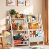 Ruvalino Decorative Bookshelf Kids Bookcase Toy Organizer for Toddlers Nursery Room, White, 32.7"*11.8"*28.9" - 2 of 4