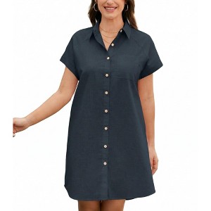 ladies cotton summer dresses Hnodov Button Down Shirt Dress for Womens Linen Long Sleeve Maxi Tie Waist Casual Sundress with Curved Hem (Army Green,Small) at Amazon Women's Clothing store sleeveless cut Buy Womens Cotton Summer Dresses