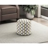 Kumasinova 17"H Round Pouf Jacquard Upholstery Ottoman for Living Room,Footrest Stool Non-Slip Bean Bag Chair,300lbs Max,Multicolored - 4 of 4
