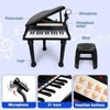 Key Piano Toy - Black Keyboard with Microphone and Stool, Birthday Gift - 2 of 4