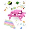 Our Generation Picnic Table Set with Play Food Accessories for 18" Dolls - Pink - image 4 of 4