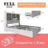 AMERLIFE Bed Frame with 51.2" Storage LED Bookcase Headboard, 4 Storage Drawers & Charging Station - 2 of 3