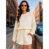 ATHLECHIC Women's Outfits Batwing Sleeve Oversized Sweatsuit Casual Fall Tracksuit Short 2 Pieces Sets - 2 of 4