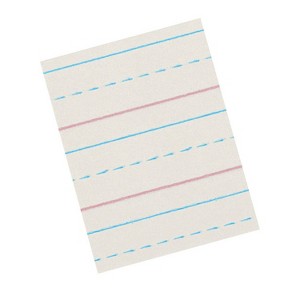 Zaner-Bloser® Newsprint Handwriting Paper, Dotted Midline, Grade 2, 1/2" x 1/4" x 1/4" Ruled Short, 8" x 10-1/2", 500 Sheets - 1 of 1
