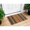 HomeRoots 18" X 30" Brown and Black Coir Striped Outdoor Door Mat - 2 of 4