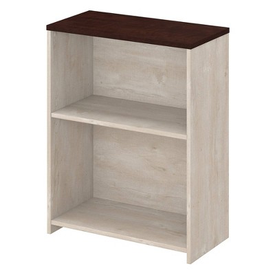 30.04" Townhill 2 Shelf Bookshelf Washed Gray and Madison Cherry - Bush Furniture