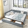 1pc Queen Size Velvet Upholstered Storage Daybed with Drawers, Tufted Backrest & Armrest, No Box Spring Needed - Baofuwish - 3 of 4
