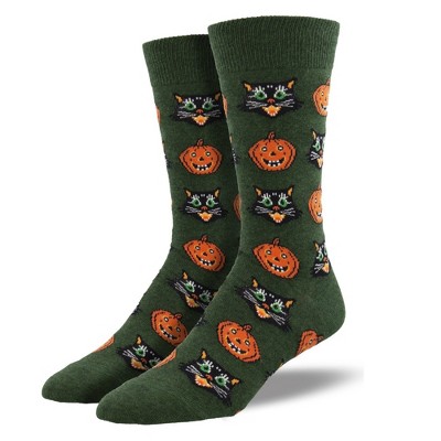 Novelty Socks 16.0" Vintage Halloween Socks Pumpkin Black Cat Socksmith  -  Socks