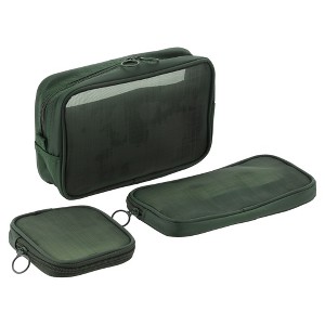 Unique Bargains Travel Mesh Makeup Bag with Zipper 3 Pcs - 1 of 4