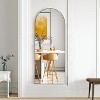 MAYEERTY Full-Length Mirror Wooden Right Angle Arch Black with Stand - 3 of 4