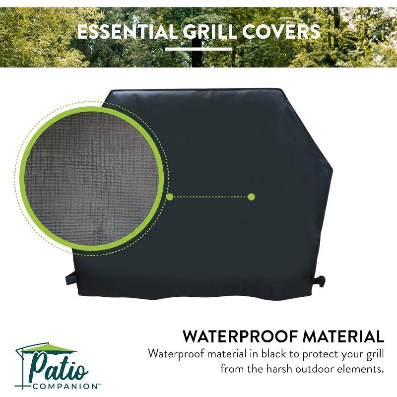Patio Companion Essential, BBQ Grill Cover, 1 Year Warranty, Heavy-Duty Material, Waterproof and Weather Resistant, Gas Grill Cover, 4 of 8