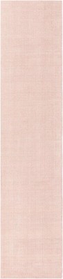 Hand-knotted Ivory Wool Runner Rug in English Rose