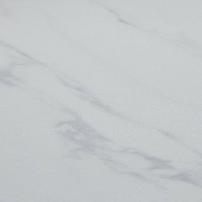 Rustic 47" White Wood Bar Cabinet with Marbling Countertop & Barn Doors