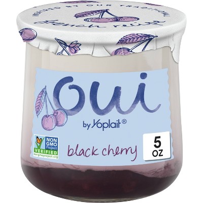 Oui by Yoplait Black Cherry Flavored French Style Yogurt - 5oz