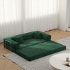 TiramisuBest 78.8" Modular Sectional Sofa, Convertible Pudding Sofa Bed with Armrest, Floor Standing Comfy Sofa for Living & Bedroom (Green) - 3 of 4
