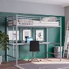 Emma and Oliver Metal Loft Bed Frame with Desk, Protective Guard Rails and Ladder for Kids, Teens and Adults - 2 of 4