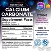 Calcium 1200mg with Vitamin D3 Supplement for Strong Bones & Muscle Support - 60 Tablets;120 Tablets;180 Tablets;240 Tablets - 2 of 4