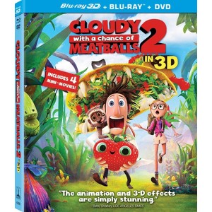 Cloudy With a Chance of Meatballs 2 (3D) (Blu-ray + DVD + Digital) - 1 of 1
