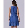 Allegra K Women's Ruffled Hem Waist Strap V Neck Sleeveless Bohemian Midi Dress - 4 of 4