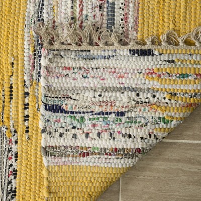 Coastal Charm Yellow & Multi 4' x 6' Hand-Woven Cotton Area Rug