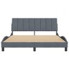 vidaXL Queen Bed Frame with Cushioned Headboard - Dark Gray Velvet, Stylish Modern Design, Plywood Slats Support, Foam Padded for Comfort - 4 of 4