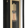 Possini Euro Design Double Box Industrial Outdoor Wall Light Fixture Matte Black Warm Brass 15 1/2" Clear Glass Post Exterior Barn Deck House Porch - 3 of 4