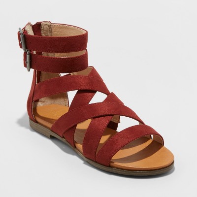 women's red gladiator sandals