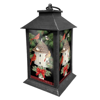 Briarwood Lane Winter Christmas Lantern 13.5" x 5.5" x 5.5" Holiday Bird Gathering For Christmas Lantern