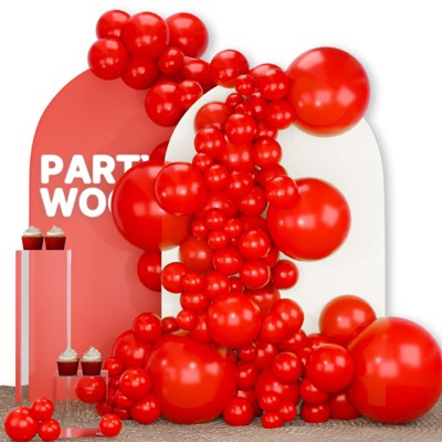 PartyWoo Balloons Red Matte 18 12 10 5 Inch 142 pcs