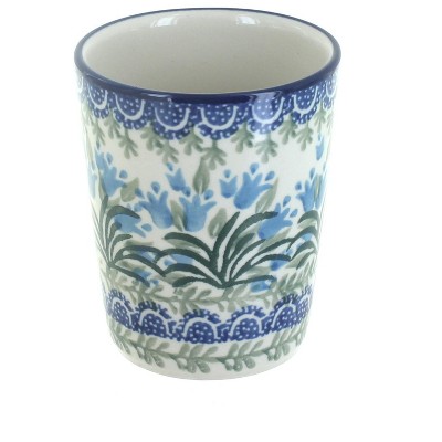 Blue Rose Polish Pottery Tulip Bouquet Bathroom Cup