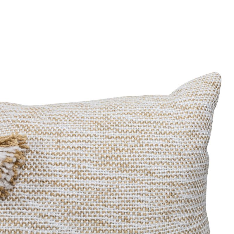 Tan Braided Accents 12X46 Hand Woven Filled Outdoor Pillow - Foreside Home & Garden, 4 of 7