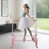 Angel Sar Pink Ballet Barre, Adjustable Solid Wood Dance Bar 31.5-39.5 Inch, Portable Practice Bar for Home - 2 of 4
