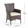 Modern Patio PE Wicker Rattan Woven Dining Chair Set of 2,Porch Balcony Outdoor Cushion Dining Arm Chair,2 Pieces Garden Lounge Chair-Coolbibila - 4 of 4
