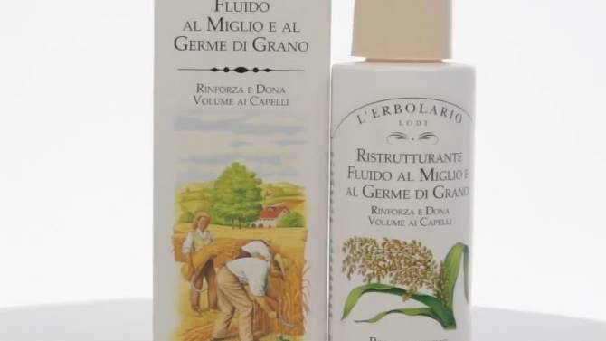 L'Erbolario Restructuring Fluid - Hair Oil for Frizzy Hair- Millet and Wheat Germ - 3.3 oz , 2 of 8, play video