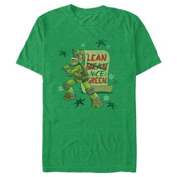 Men's Teenage Mutant Ninja Turtles Christmas Nice Green Michelangelo T-Shirt