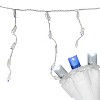 Northlight 100ct Wide Angle LED Icicle String Lights Blue/Pure White - 6.75' White Wire - image 2 of 4