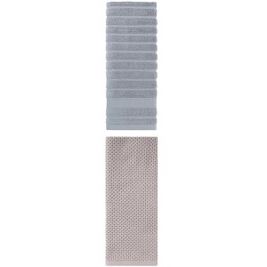REGALWOVEN Solid Cotton Decorative Hand Towels for Bathroom Hotel and Spa 14" x 30"/13" x 30" 2 Pcs - 1 of 4