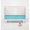 Bacati - Solid Aqua 100 percent Cotton Universal Baby US Standard Crib or Toddler Bed Fitted Sheet - 4 of 4