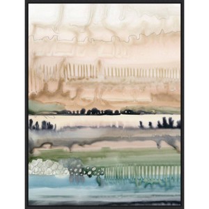 23" x 30" Mesa Horizon Strata I by Grace Popp Framed Canvas Wall Art Print - Amanti Art: Modern Decor, Earth Tone Lithograph - 1 of 4