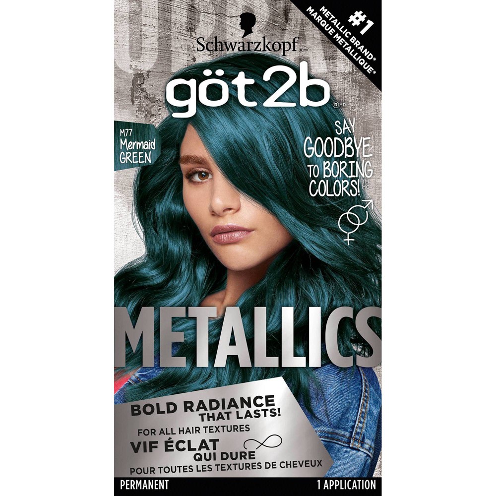 Photos - Hair Dye Got2B Metallic Permanent Hair Color - Mermaid Green - 4.8 fl oz