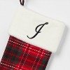 20" Plaid Monogram Christmas Holiday Stocking with Faux Fur Cuff Red/Green/White - Wondershop™ - 3 of 3