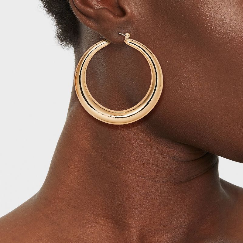 Thick Hoop Earrings - A New Day&#8482; Gold, 3 of 9
