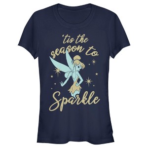 Juniors Womens Disney Peter Pan Tinker Bell 'Tis the Season to Sparkle T-Shirt - 1 of 4