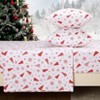 4 Pieces Flannel Christmas Sheets, Soft Cozy Cotton Flannel Sheet Set Queen Size, Brushed Deep Pocket Winter Warm Sheets - 2 of 4