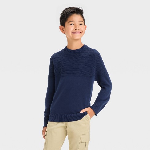 Boys Striped Pullover Sweater Cat Jack Navy Blue Xs Target