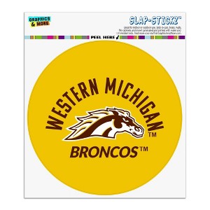 Western Michigan University Broncos Automotive Car Window Locker Circle Bumper Sticker - 1 of 4