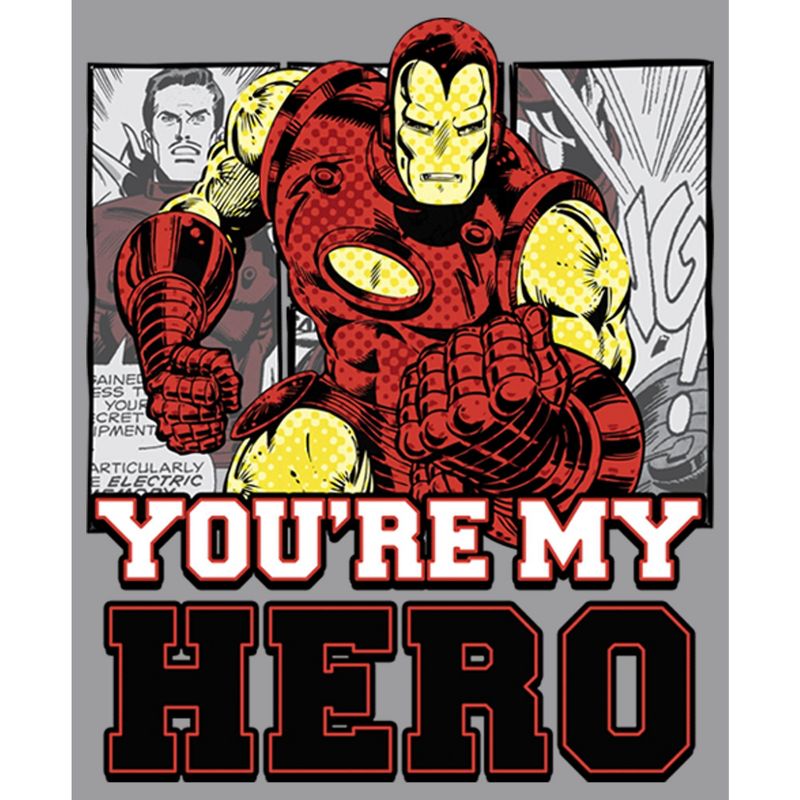 Boy's Marvel Iron Man You're My Hero Pull Over Hoodie, 2 of 5